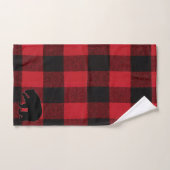 Serviettes de bain Jetées Rouge Buffalo Plaid Ours (Serviette à main)