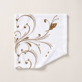 Serviettes De Bain Jeux Brown Floral (Gant de toilette)