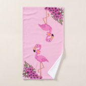 Serviettes de bain Jeux Flamant rose rose Floral (Serviette à main)