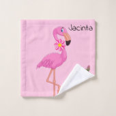Serviettes de bain Jeux Flamant rose rose Floral (Gant de toilette)