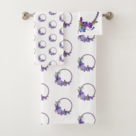 Serviettes De Bain Jeux Floral Violet (En situation)