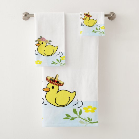 Serviettes de bain Jeux mexicain Bain Jaune Canard (En situation)