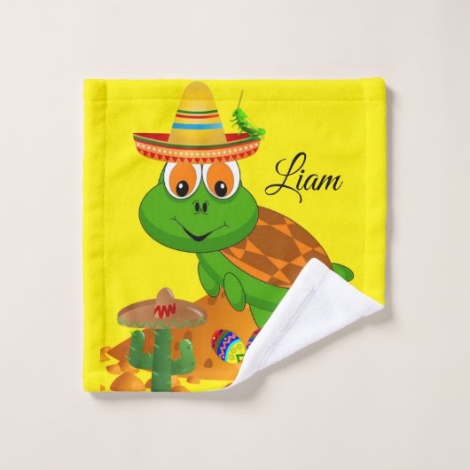Serviettes de bain Jeux Turtle jaune vert (Gant de toilette)