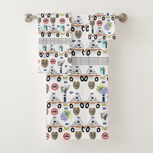 Serviettes de bain Jeux voitures de police (En situation)
