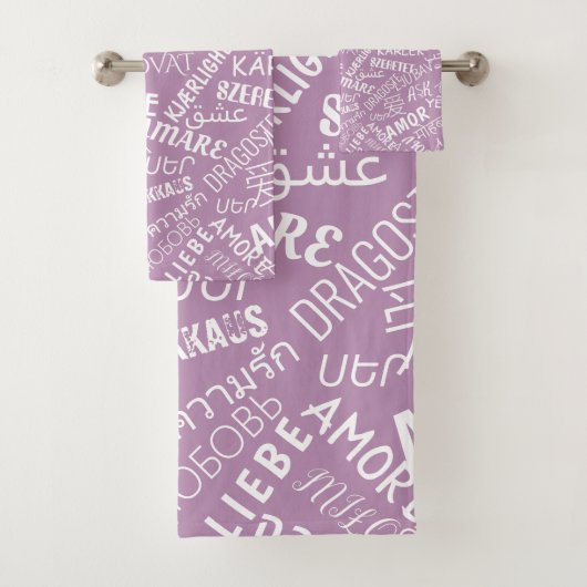 Serviettes de bain Love Texte Multi Langue - Vos C (En situation)