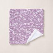Serviettes de bain Love Texte Multi Langue - Vos C (Gant de toilette)