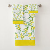 Serviettes de bain motif citrons (En situation)