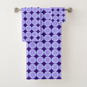 Serviettes de bain Motif de Mandala violet Floral