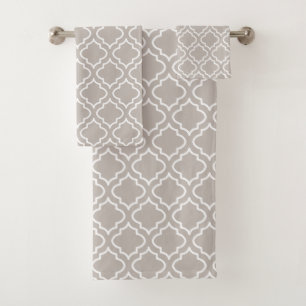 Serviettes de bain Motif Gris Chaud Set Cadeau
