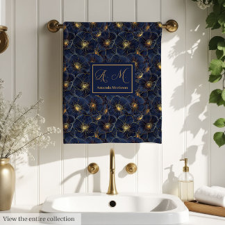 Serviettes de bain Navy personnalisées avec accent