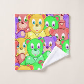 Serviettes de bain Nounours colorées (Gant de toilette)