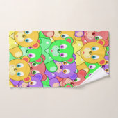 Serviettes de bain Nounours colorées (Serviette à main)