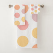 Serviettes de bain Pastel Spring Polka-Dots (En situation)