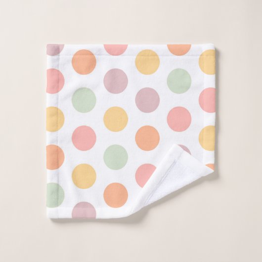 Serviettes de bain Pastel Spring Polka-Dots (Gant de toilette)