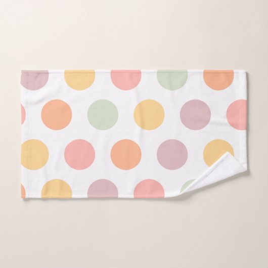 Serviettes de bain Pastel Spring Polka-Dots (Serviette à main)