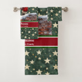 Serviettes de bain Père Noël personnalisées aux co (En situation)