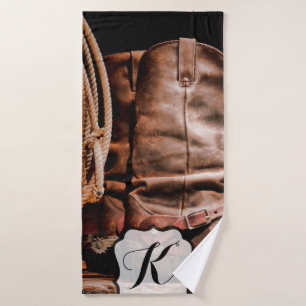 Serviettes de bain personnalisées Boots de cowboy