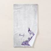 Serviettes de bain personnalisées Peacock violet (Serviette à main)
