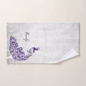 Serviettes de bain personnalisées Peacock violet (Serviette à main)