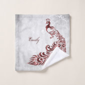 Serviettes de bain personnalisées Red Peacock (Gant de toilette)