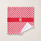 Serviettes de bain personnalisées rouge/blanc (Gant de toilette)