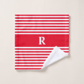 Serviettes de bain personnalisées rouge/blanc (Gant de toilette)