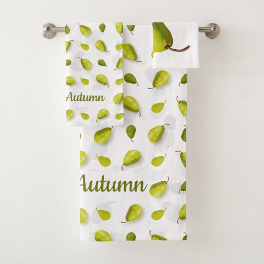 Serviettes de bain poires (En situation)