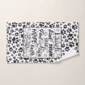 Serviettes de bain pois de chien noir et blanc Pol (Serviette à main)