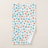 Serviettes de bain Pois turquoises orange (Serviette à main)