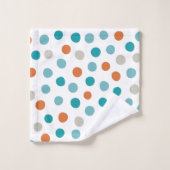 Serviettes de bain Pois turquoises orange (Gant de toilette)