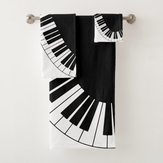 Serviettes de bain pour piano-clavier (En situation)