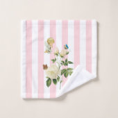 Serviettes de bain rose et blanc Jeux Angel (Gant de toilette)