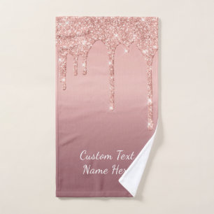 Serviettes de bain rose Parties scintillant or ave