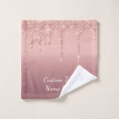 Serviettes de bain rose Parties scintillant or ave (Gant de toilette)