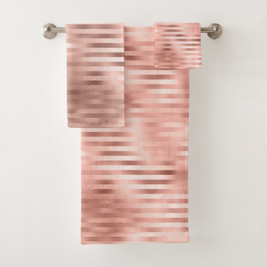 Serviettes de bain rose rose Gold Foil (En situation)