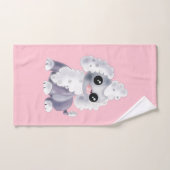 Serviettes de bain roses avec marionnette - Vos co (Serviette à main)