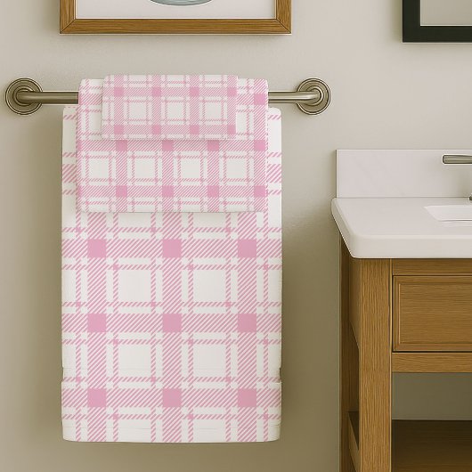 Serviettes de bain roses élégantes, aspect doux et