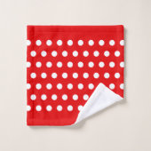 Serviettes de bain rouges à pois blancs (Gant de toilette)