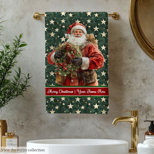 Serviettes de bain Santa Claus dans Aquarelle tend