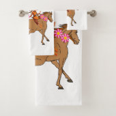 Serviettes de bain Set Cheval Brown Skunk Floral F (En situation)