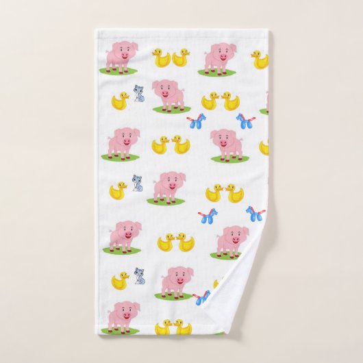 Serviettes de bain set cochon (Serviette à main)