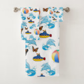 Serviettes de bain Set Dolphins Papillon (En situation)