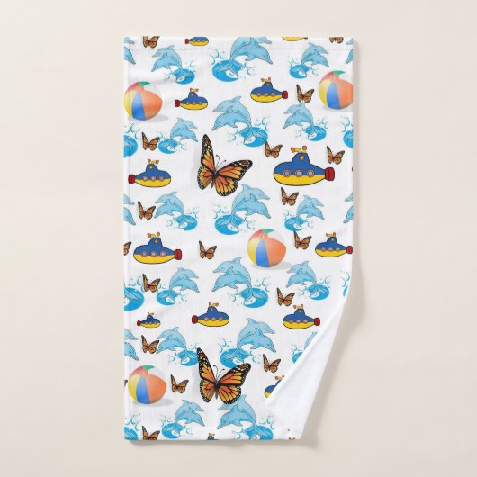 Serviettes de bain Set Dolphins Papillon (Serviette à main)