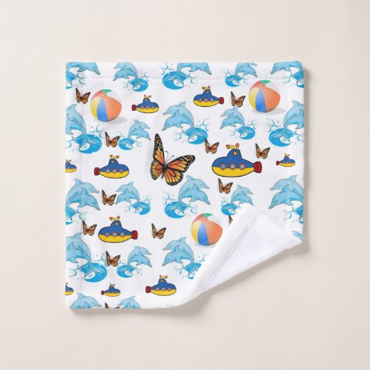 Serviettes de bain Set Dolphins Papillon (Gant de toilette)