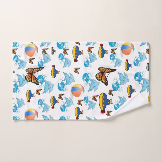 Serviettes de bain Set Dolphins Papillon (Serviette à main)