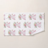 Serviettes de bain Set Eléphant Rose Floral (Serviette à main)