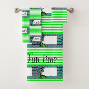 Serviettes De Bain Set Floral Green