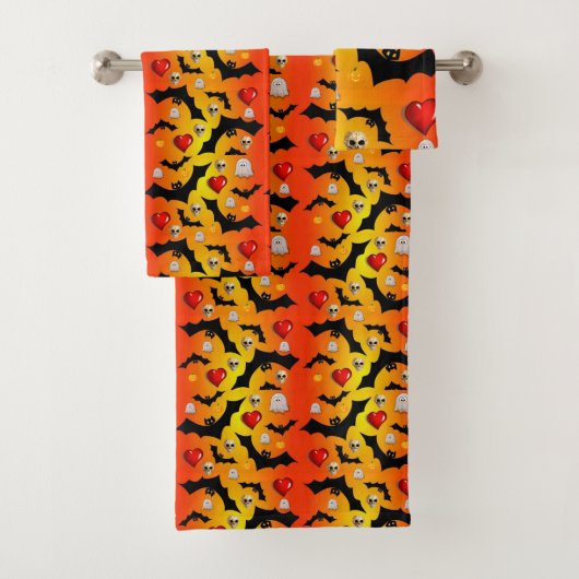 Serviettes de bain set Halloween (En situation)