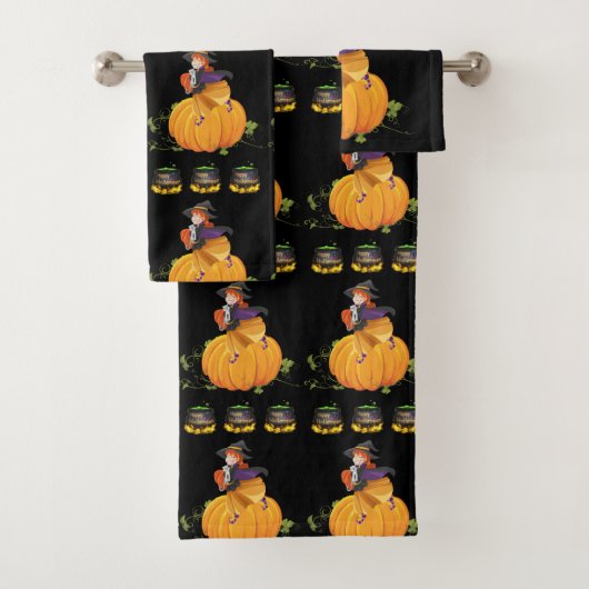 Serviettes de bain set Halloween (En situation)