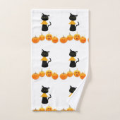 Serviettes de bain set Halloween, Chat noir (Serviette à main)